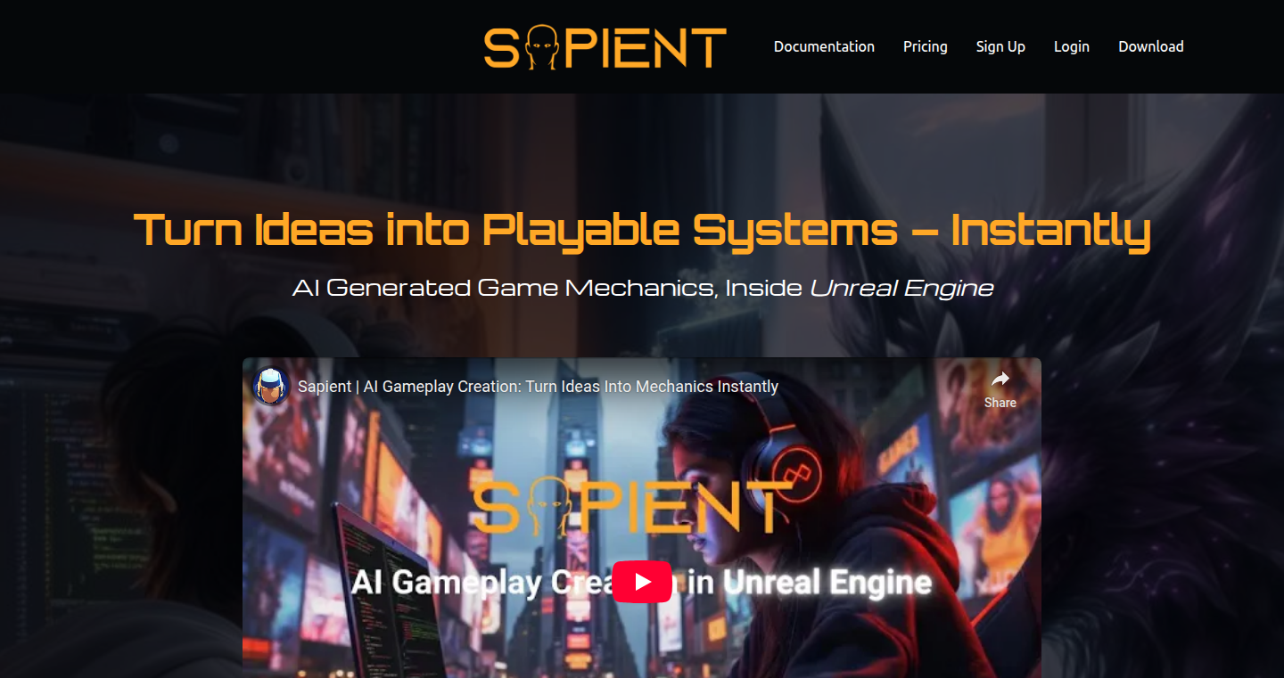 Sapient: AI-Powered Development Assistant for Unreal Engine