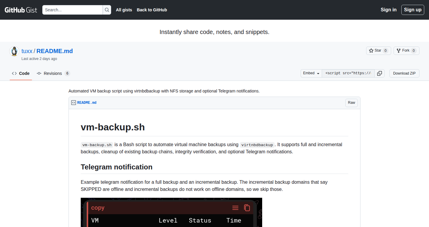 KVM Telegram Backup Commander
