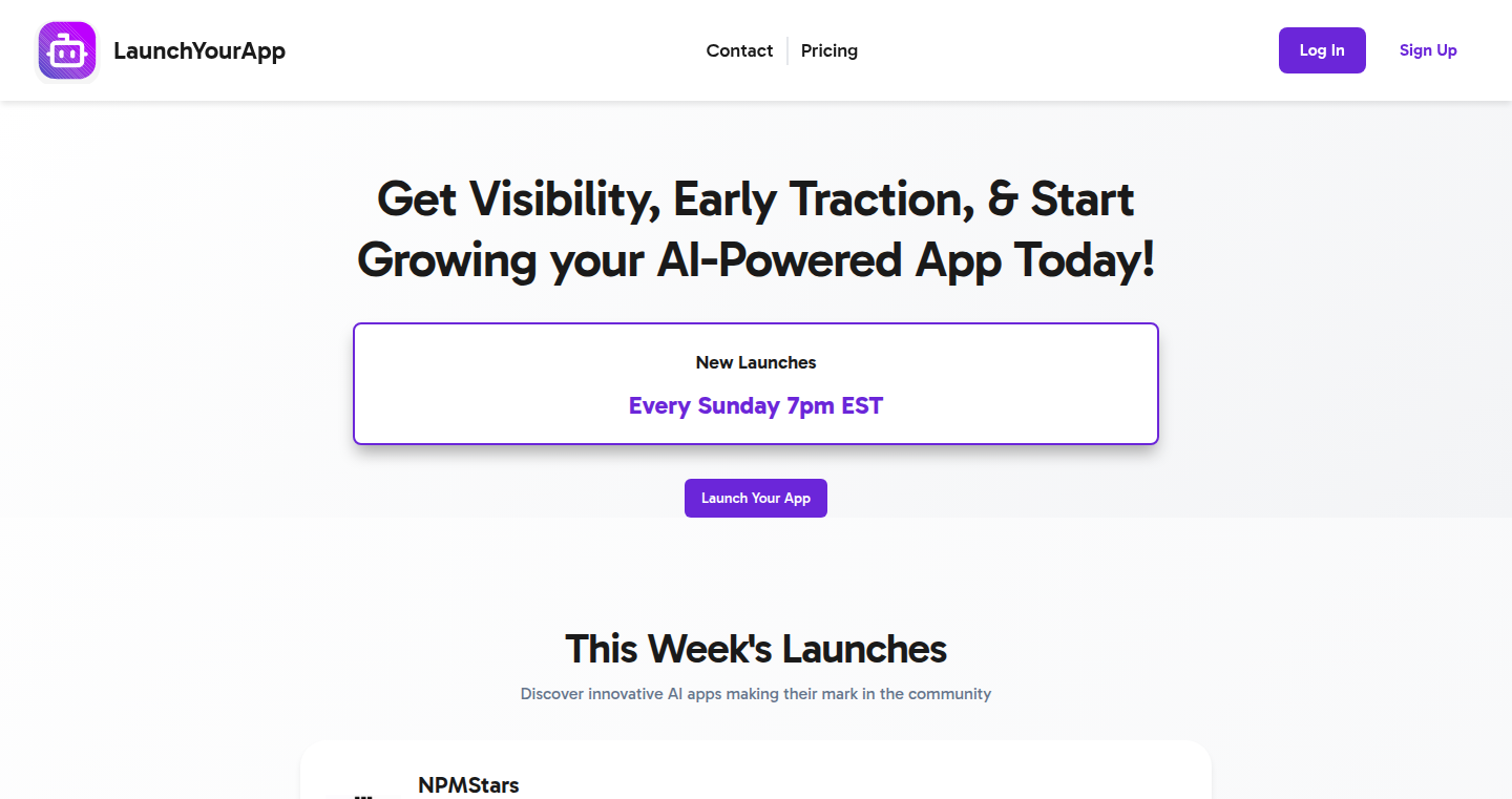 LaunchYourApp: AI App Launchpad