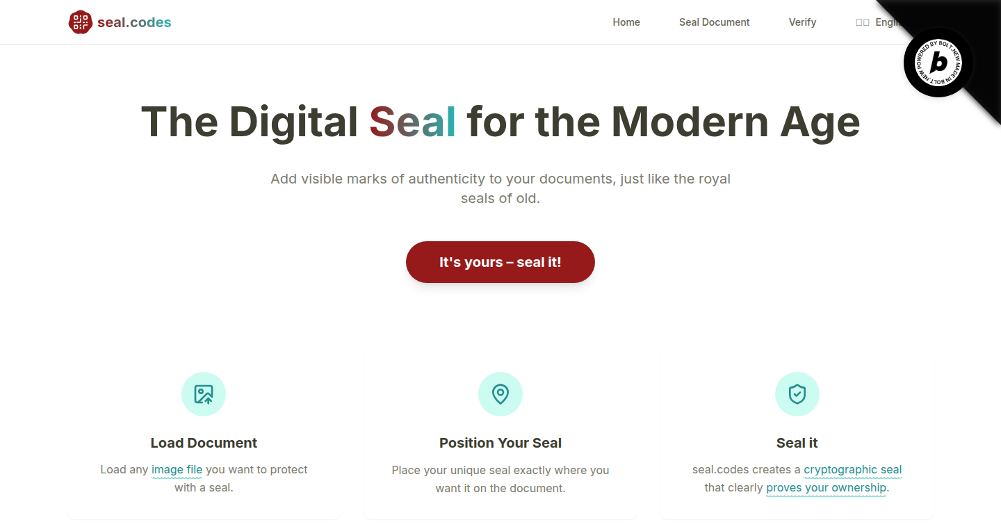 Seal.codes: 浏览器内内容真伪验证工具