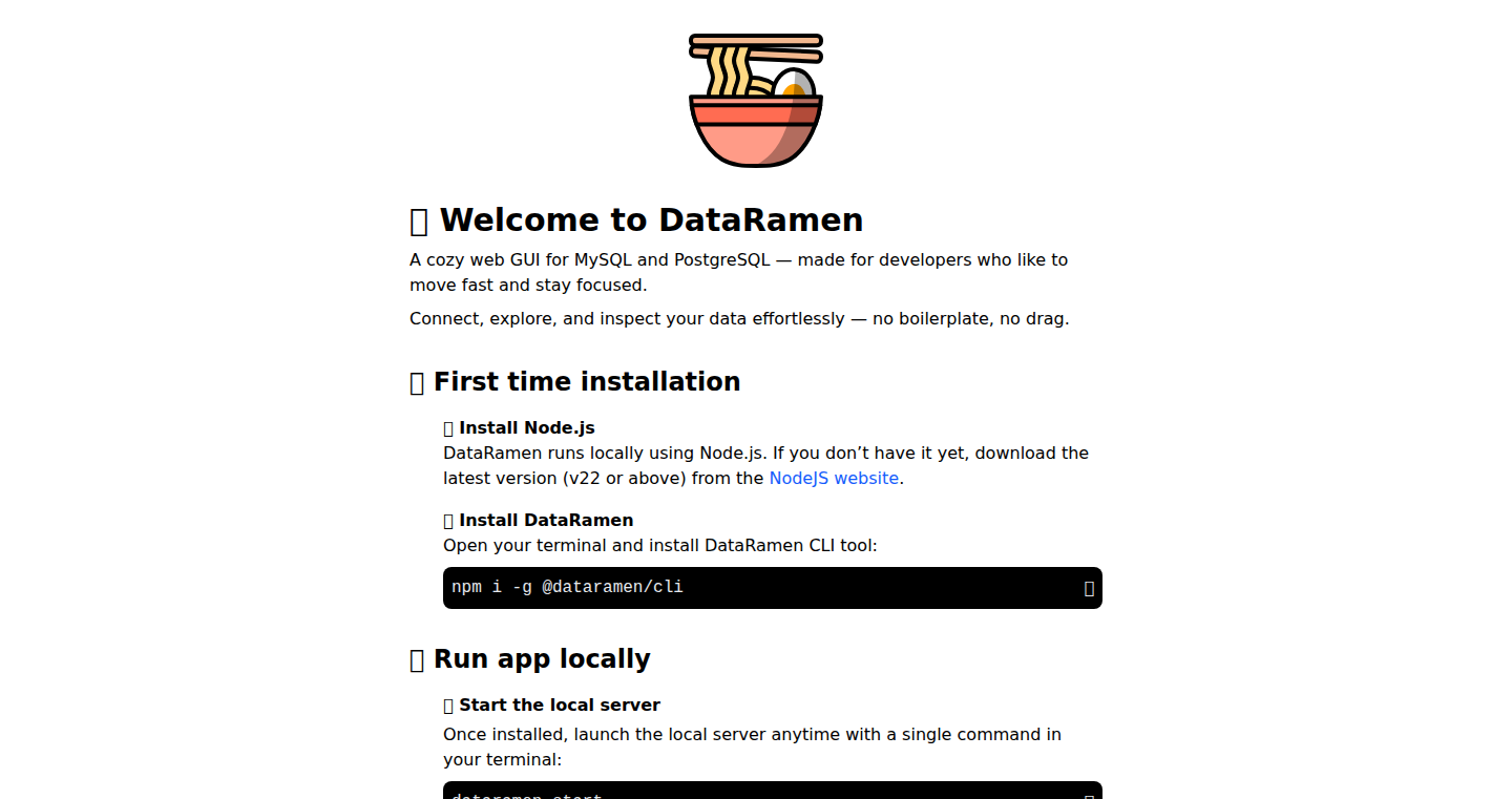 DataRamen:本地优先的极速SQL数据探索工具