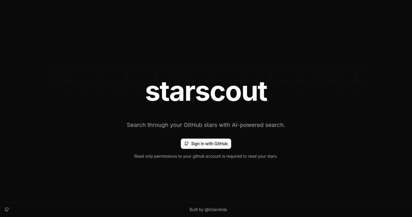 Starscout - 用自然语言搜索你的GitHub收藏库
