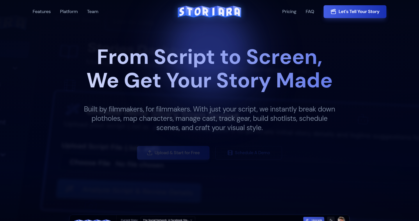 Storiara: 脚本到拍摄的AI视频生成器