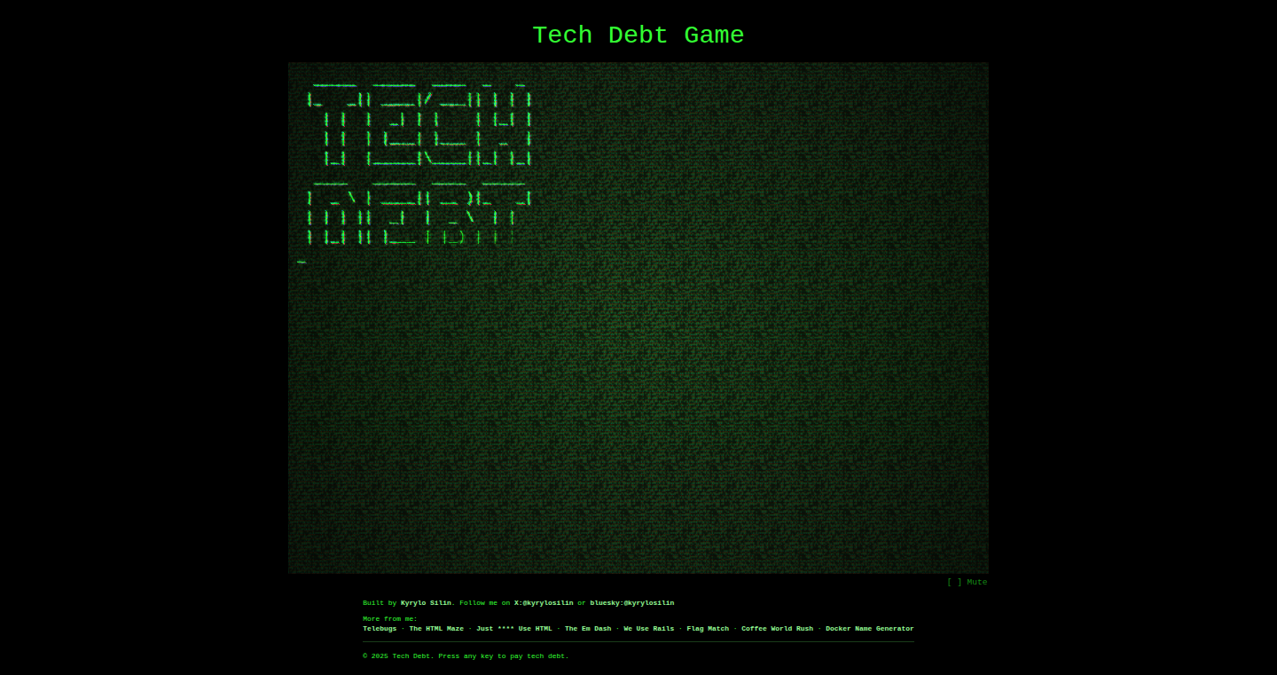 截止日期前编程语言的Tech Debt游戏
