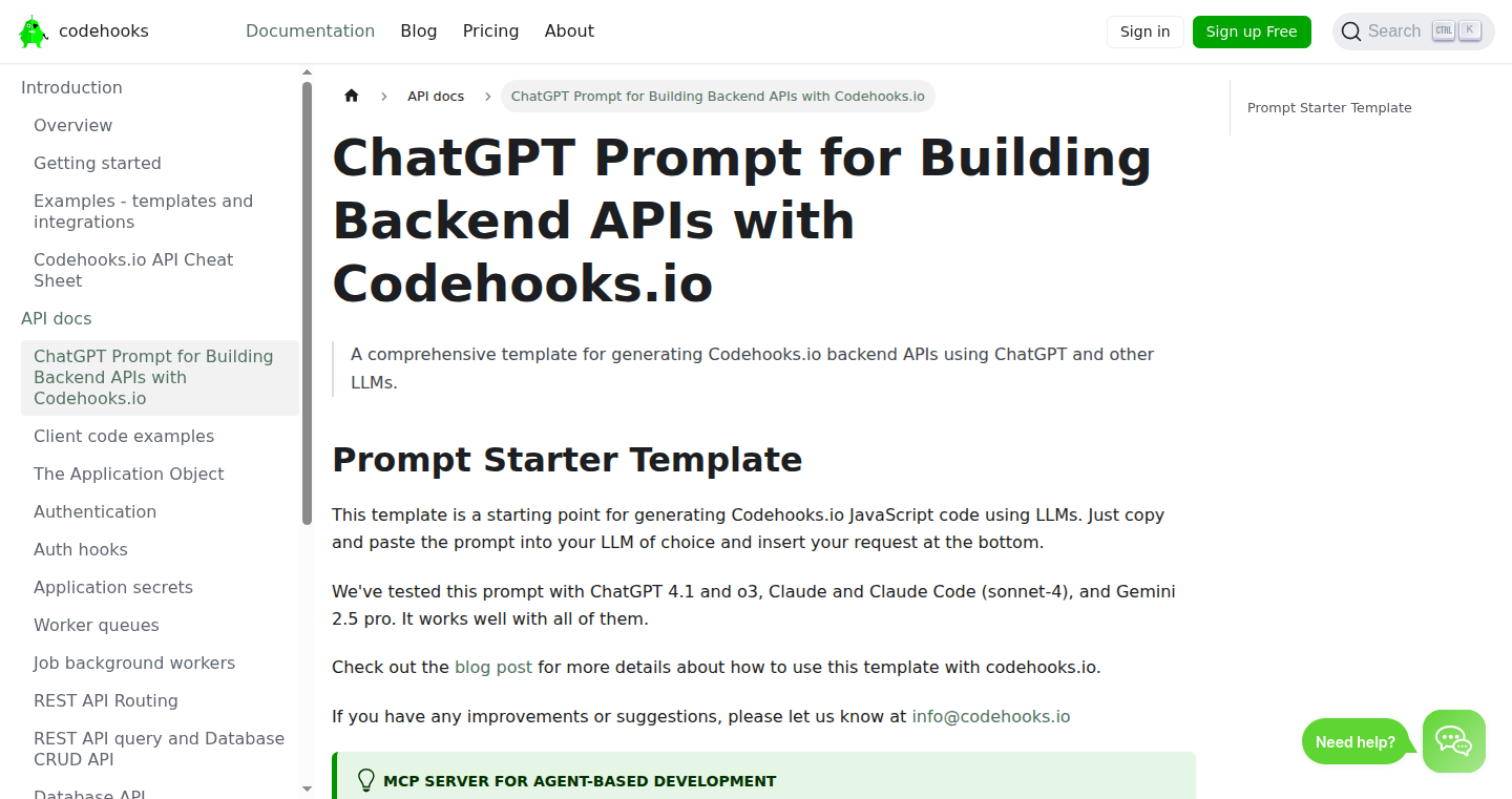 Codehooks.io LLM Prompt Generator
