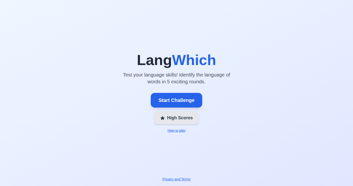 LangWhich: 言語識別ブラウザゲーム