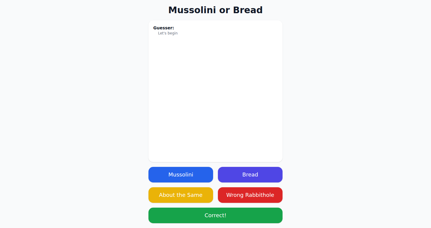 Mussolini or Bread: A Generative AI Guessing Game