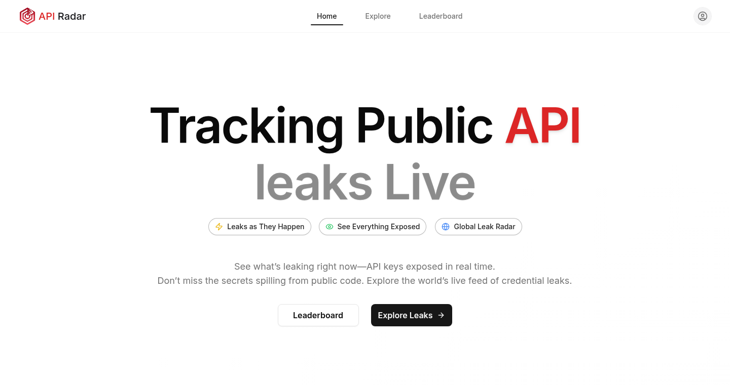 API Radar: Real-time API Key Leak Detection