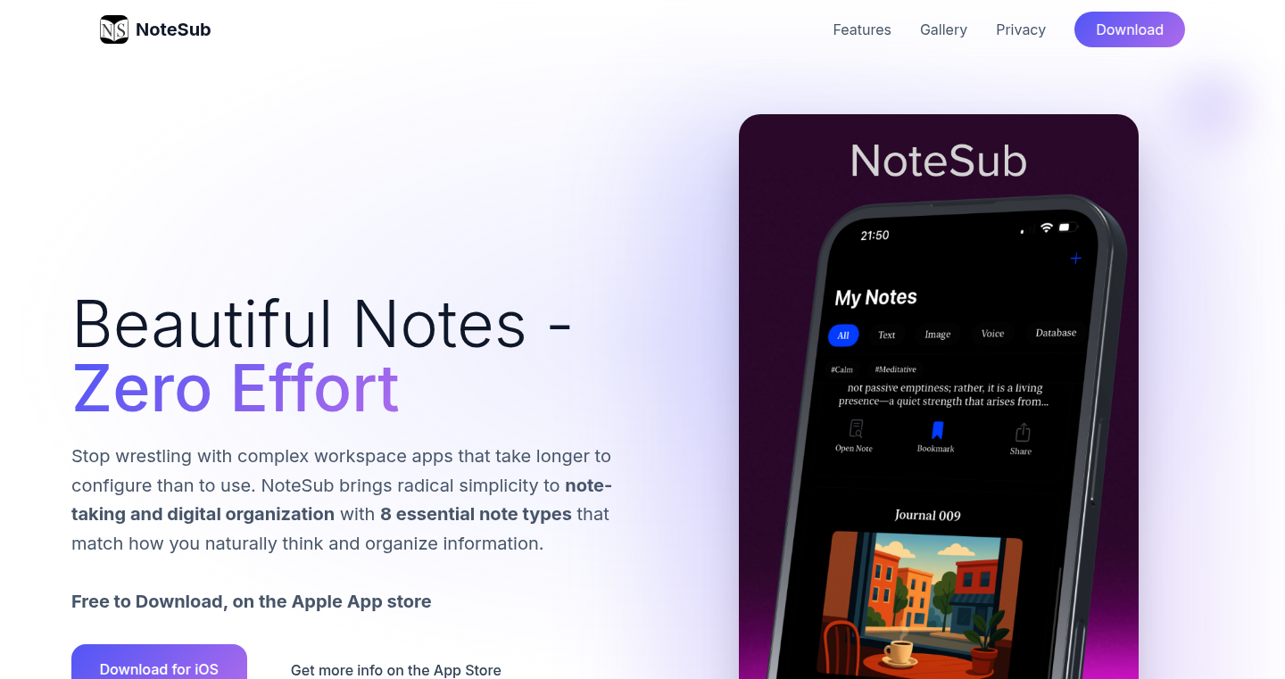 NoteSub: Offline-First Note-Taking with Social Media Aesthetics