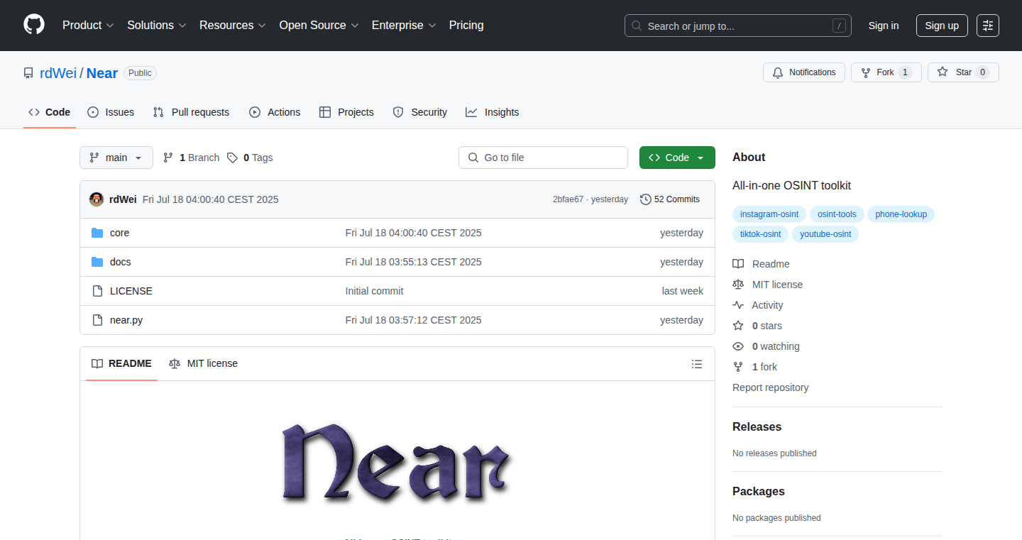 Near - Comprehensive OSINT Toolkit