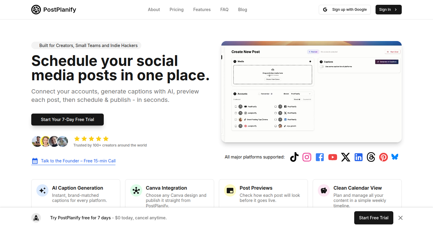 SimpliPost: A Lean Social Media Scheduler