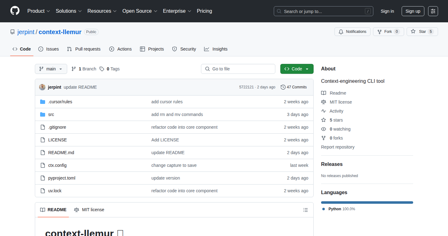 ctx: Git-Powered Context Manager for LLMs