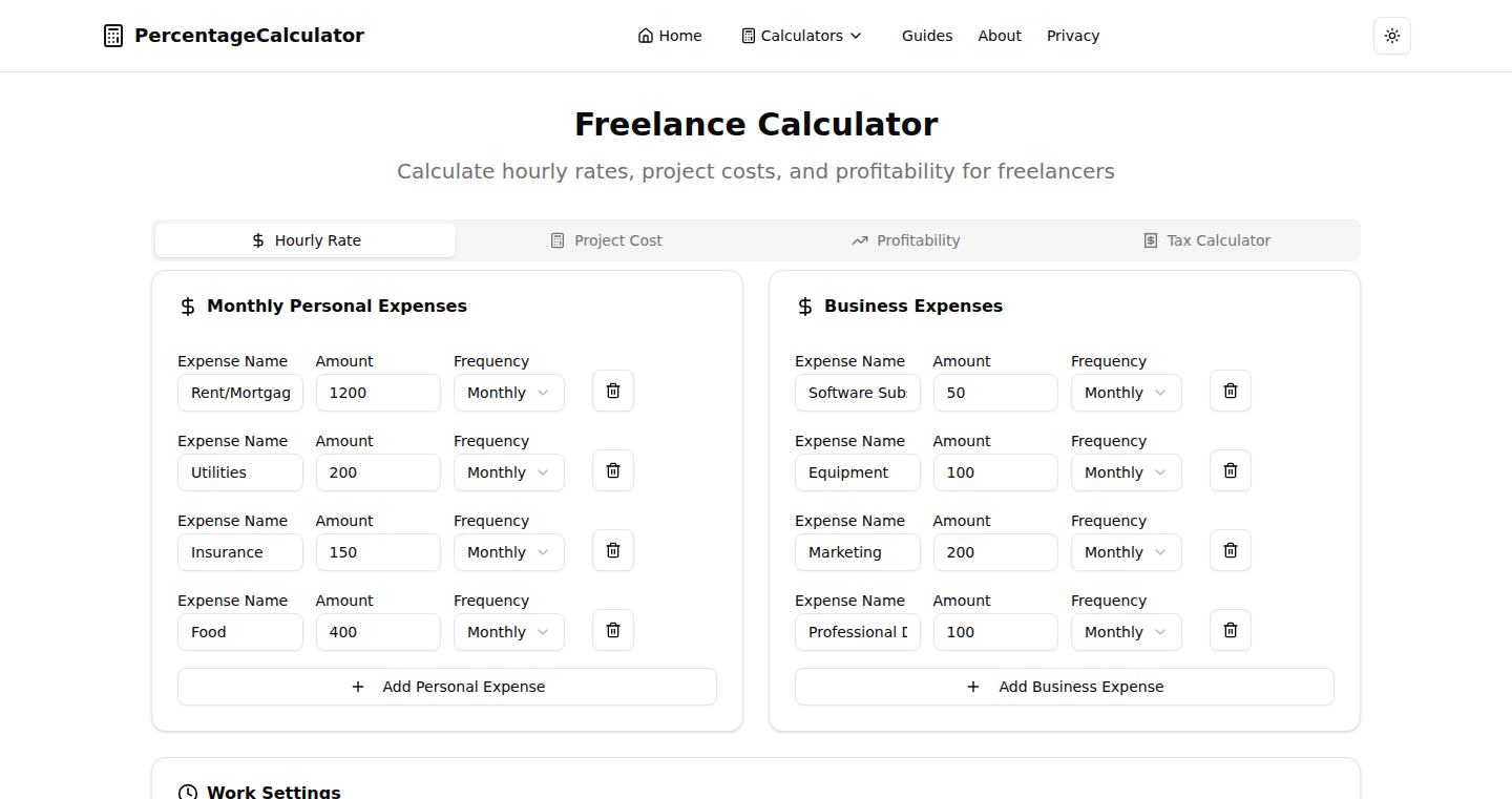 FreelanceRateCalc: A Simple Expense-Aware Rate Calculator
