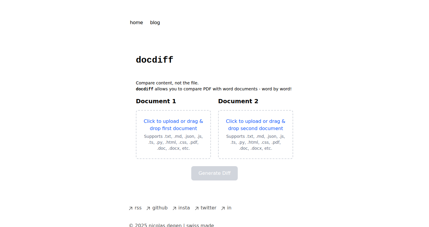 Docdiff: Unveiling Content Differences Between Docx and PDF