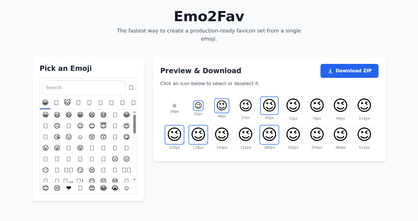 EmojiFavicon:浏览器内Emoji图标生成器
