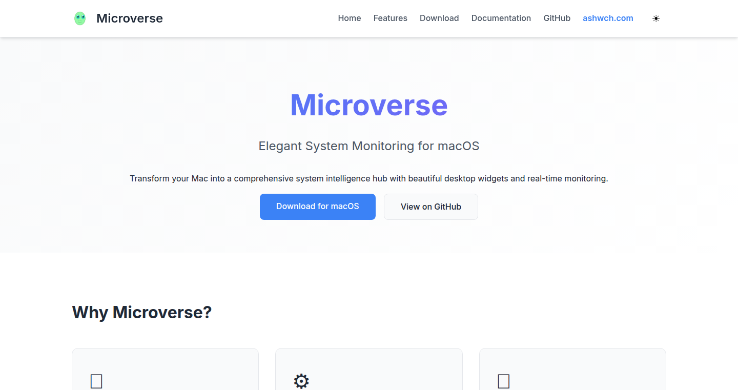 Microverse – 轻量级 macOS 系统监控