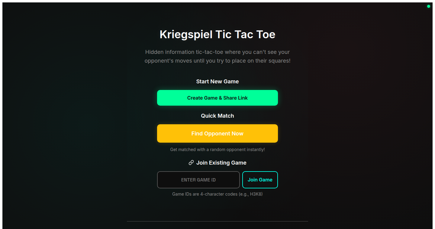 Kriegspiel Tic Tac Toe: The Fog of War Edition