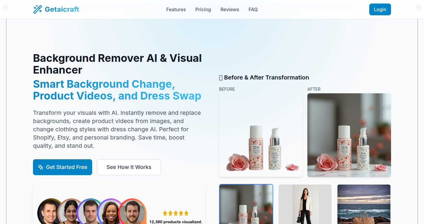 Getaicraft: AI-Powered eCommerce Visuals Generator