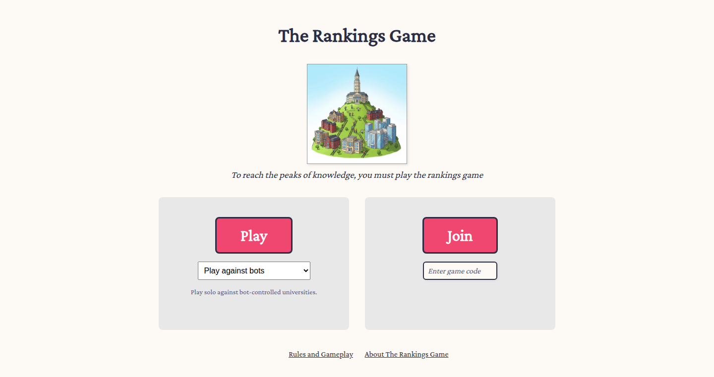 大学运营模拟游戏:排名博弈(The Rankings Game)