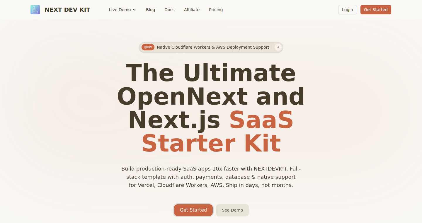 NextDevKit:Next.js あらゆるプラットフォーム対応 SaaS テンプレート