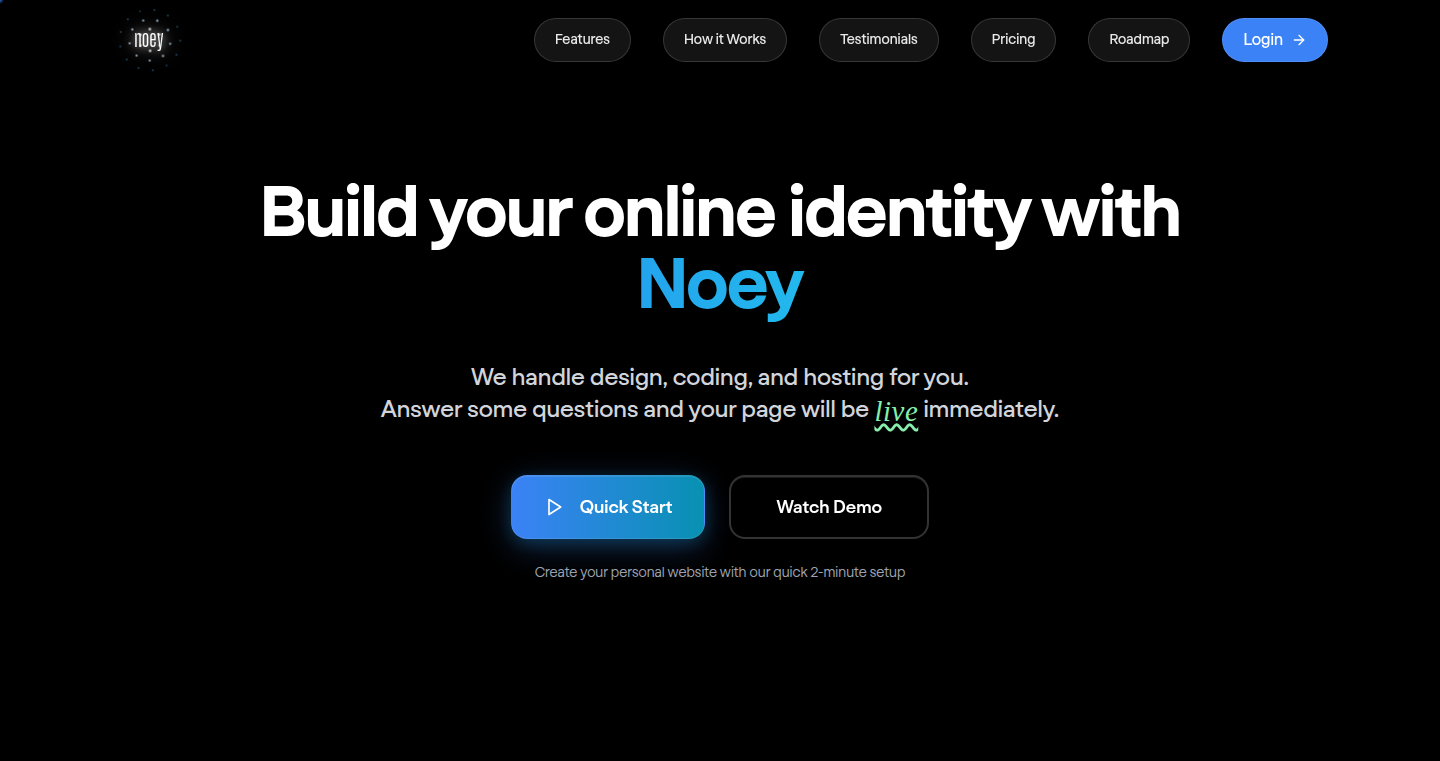 Noey.ai - ワンクリックで完成!あなたのパーソナルウェブサイト
