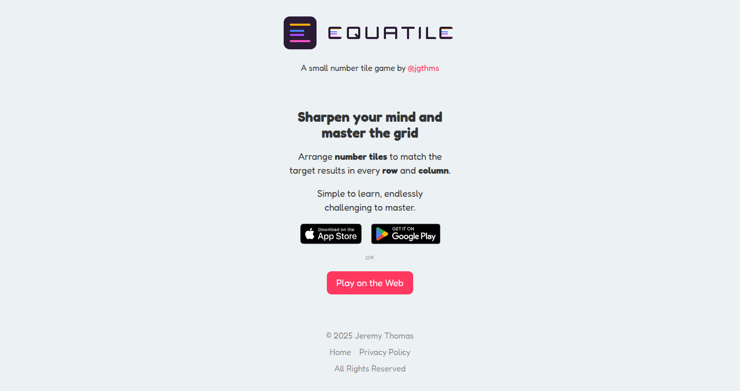 Equatile: 数学パズルゲーム