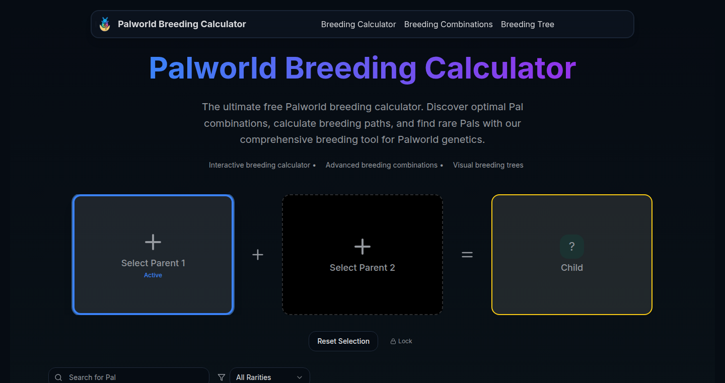 Palworld育種計算機:育種ツリーと組み合わせビジュアライザー