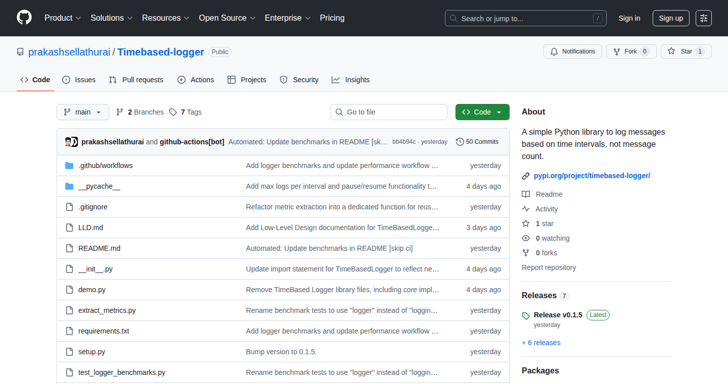 TimeBasedLogger: Python Logging with Time-Based Aggregation