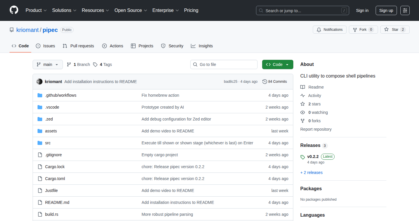 Pipec: Shell Pipeline Composer