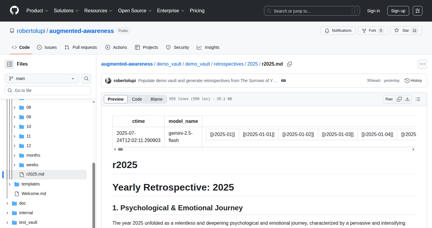 Augmented Awareness: Open-Source LLM-Powered Mental Wellness Tool