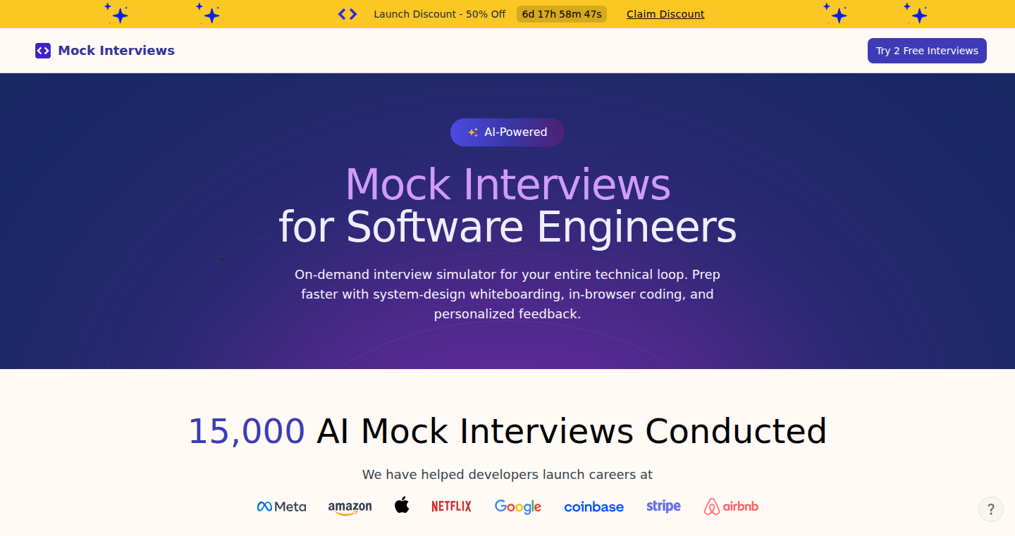 MockInterviews.dev: AI-Powered Interview Practice Platform