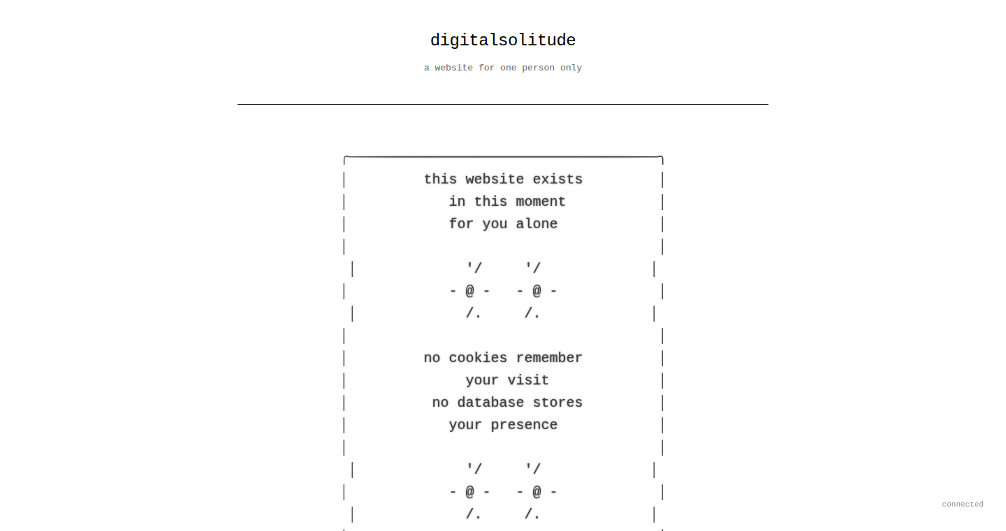 Digital Solitude: Anti-Scalable Website