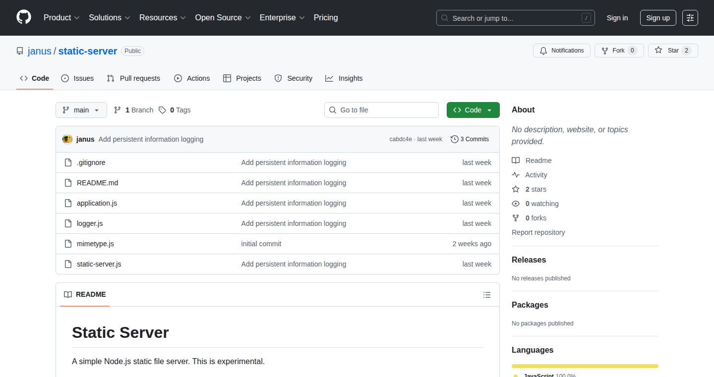 NodeStaticServer: A Minimalist Web Server for Static Content