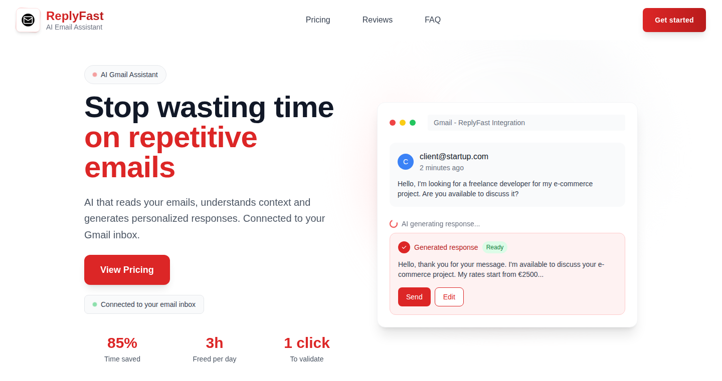ReplyFast: AI-Powered Email Assistant
