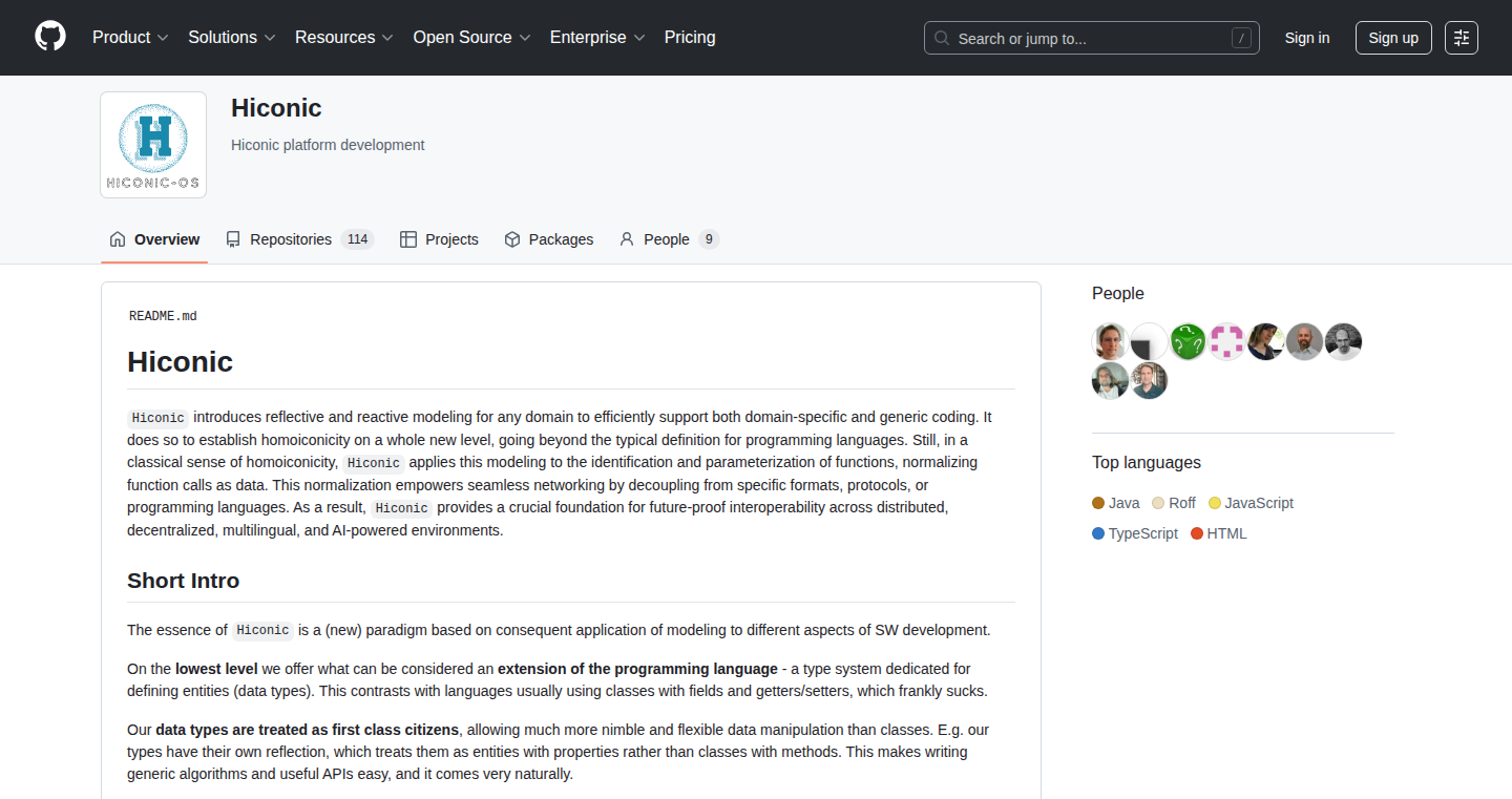 Hiconic: Reflective & Reactive Modeling