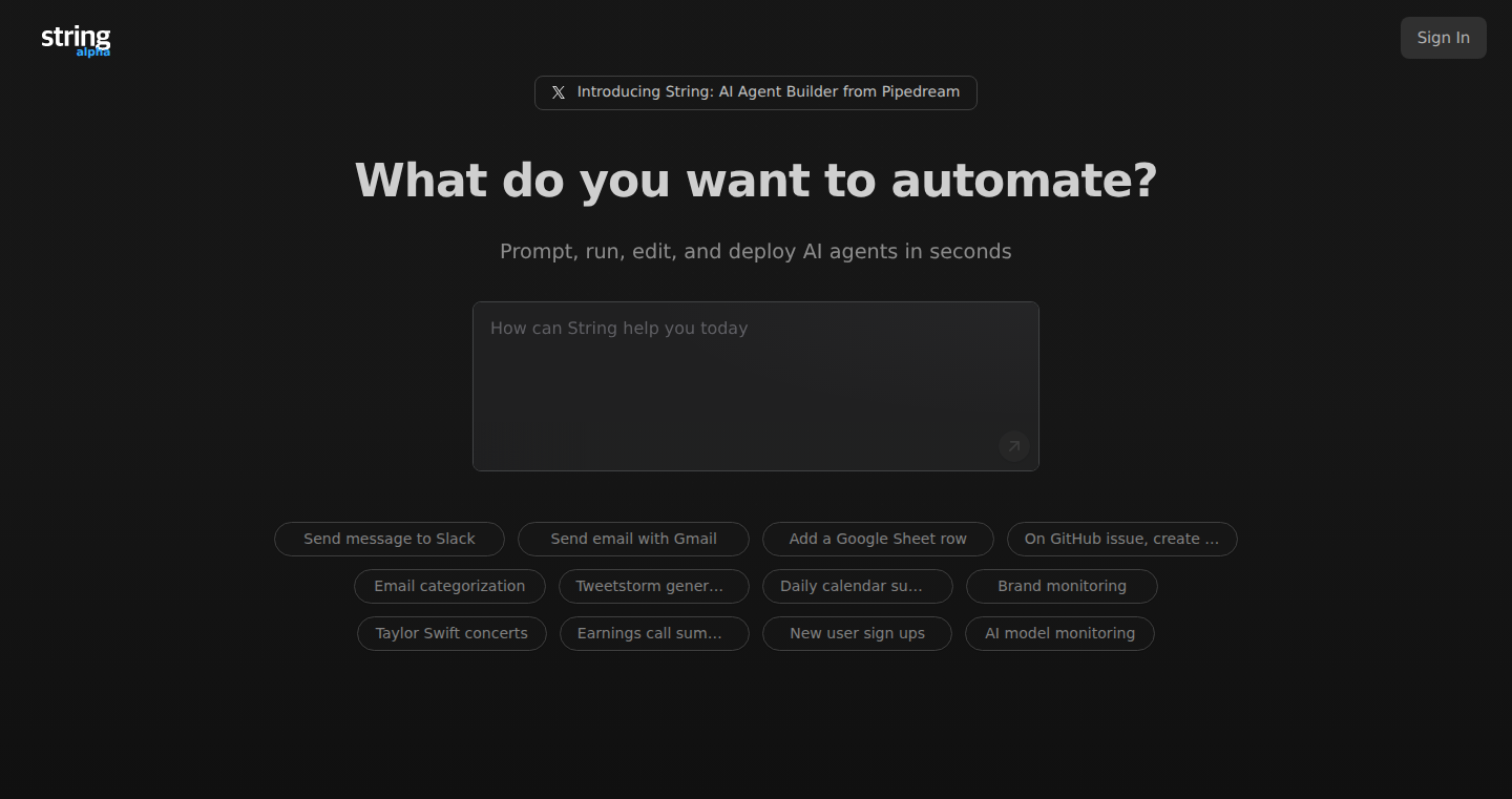 String.com - AI Agent Orchestration Platform