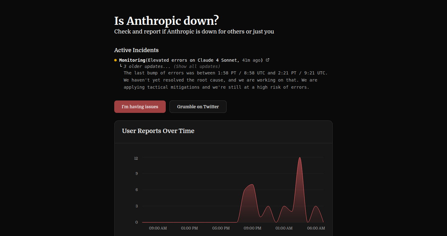 Anthropic Availability Monitor: A Real-time Status Checker