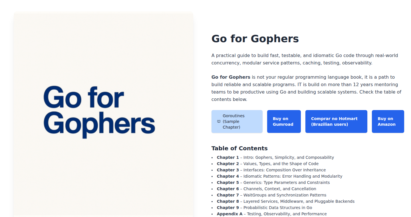 Go for Gophers: ゴー言語学習電子書籍