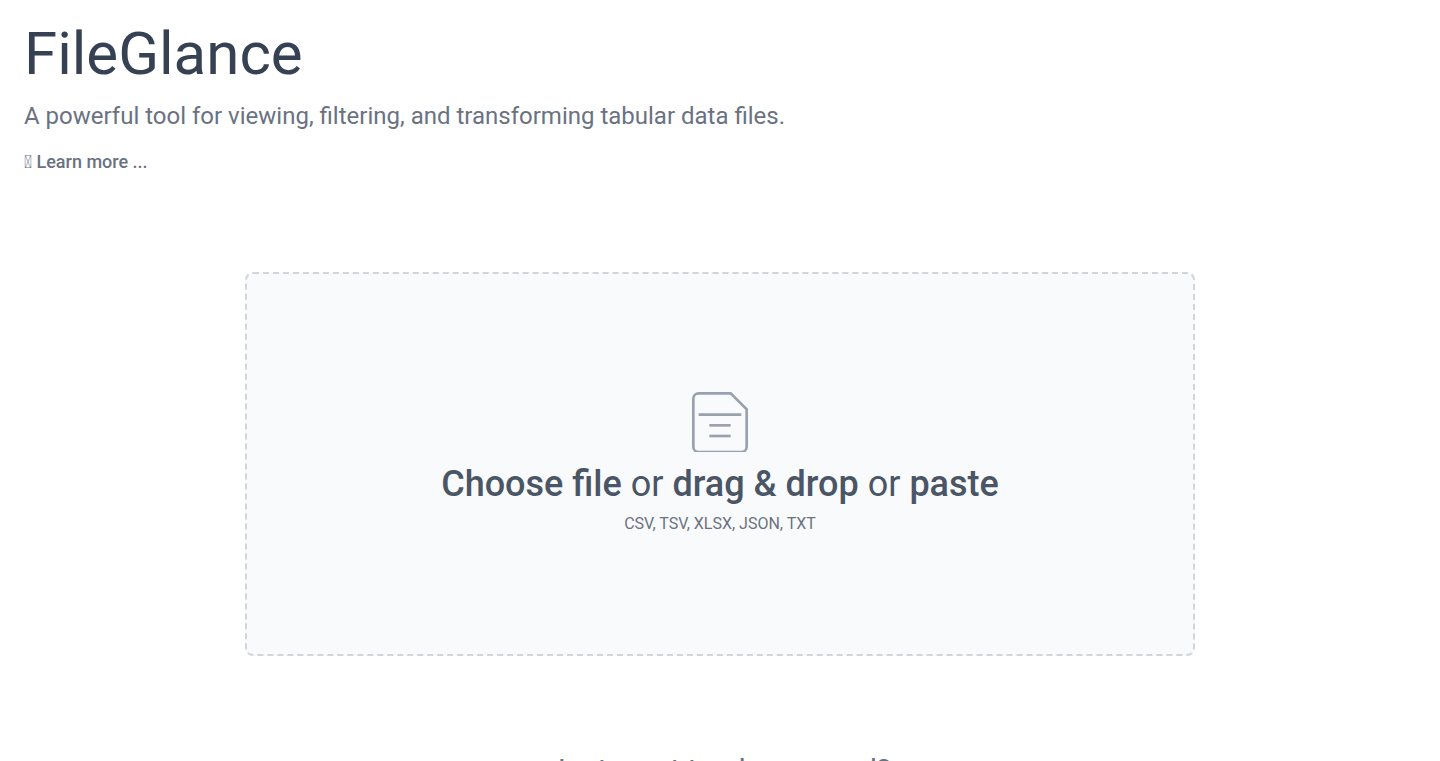 FileGlance: ドラッグ&ドロップでデータ操作!JavaScriptパワーでCSV/XLSXを制覇
