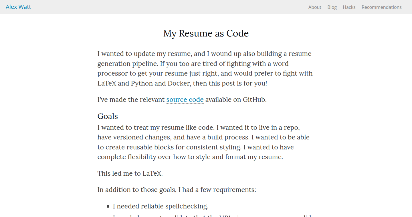 コードで履歴書: Resume-as-Code