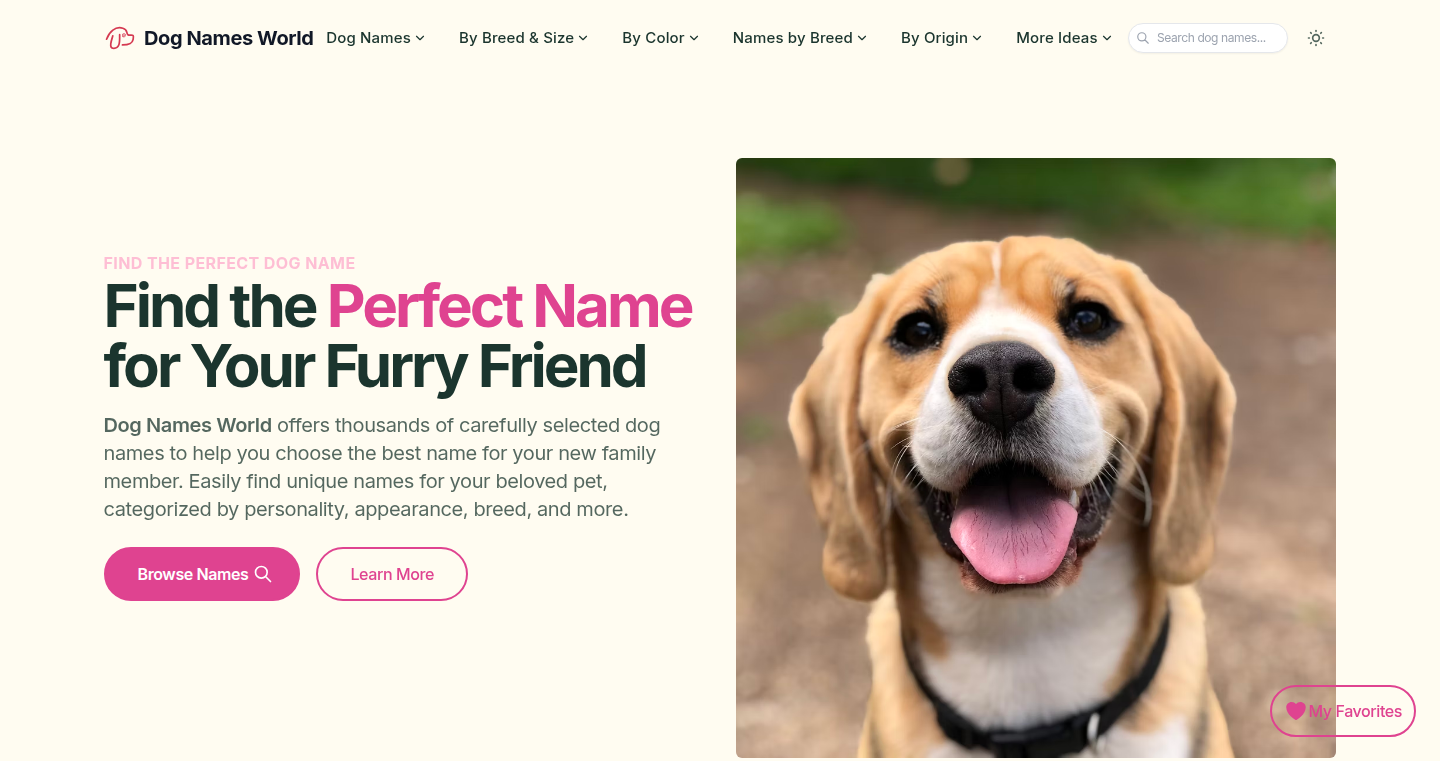 DogNamesWorld: Astro-Powered Fast Dog Name Directory
