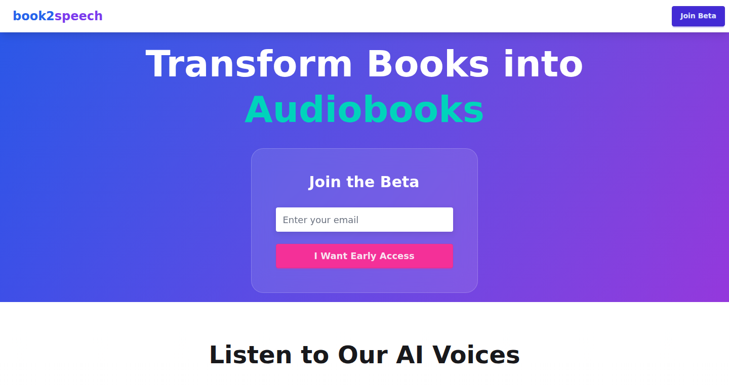 Book2Speech: AI-Powered Audiobook Generator