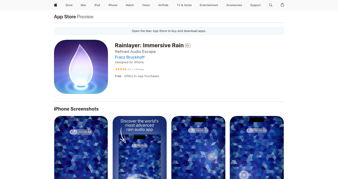 Rainlayer: Binaural 3D Audio and Metal-Powered Visualization
