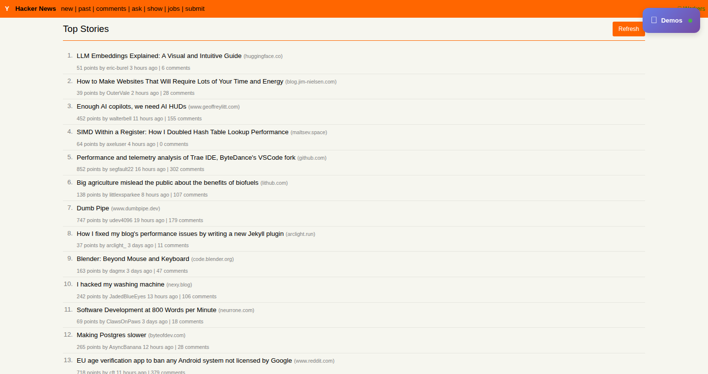 HN-SPA: Hacker News Single Page Application Mode