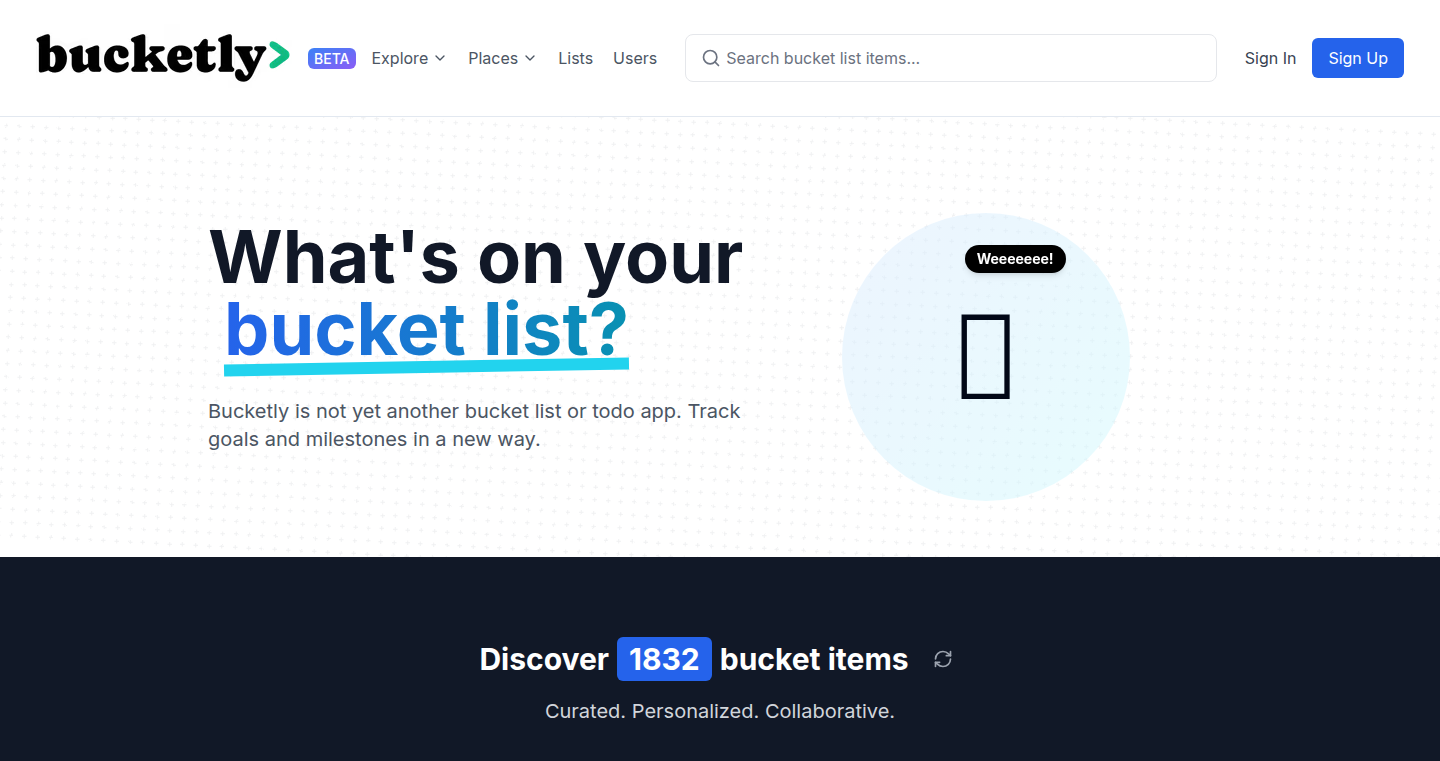 Bucketly - 人生の目標を可視化するWebサービス