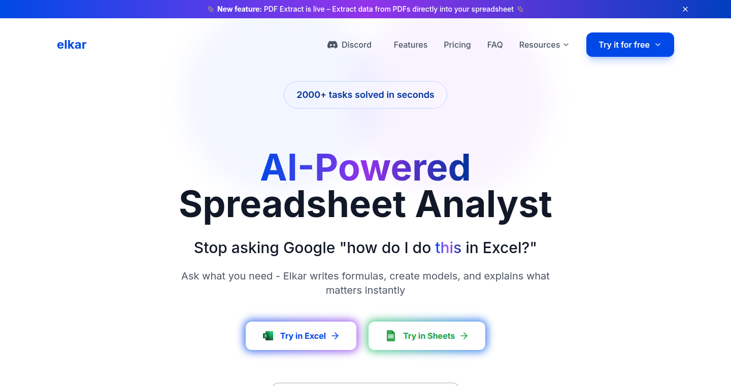 Elkar: スプレッドシートを賢くするAIアシスタント