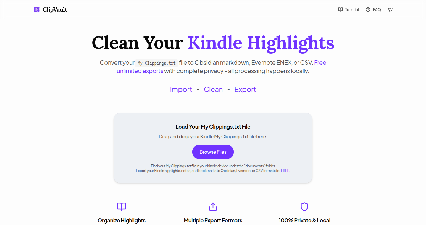 Kindle Highlight クリーナー