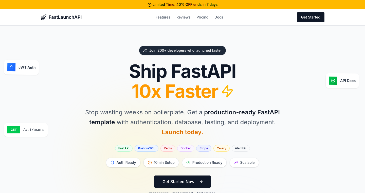 FastLaunchAPI - 爆速でプロダクション準備!FastAPI スターターキット