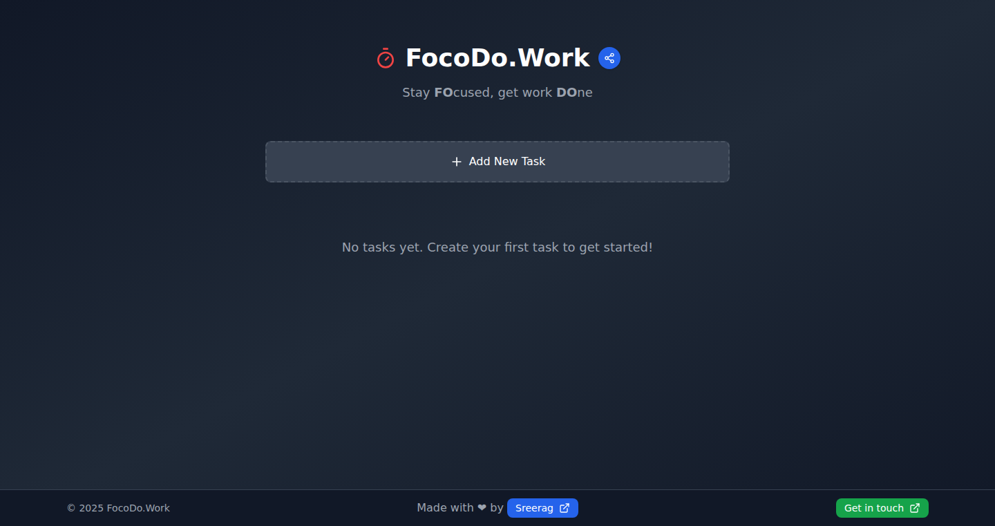 FocoDo.Work - 集中力を高めるミニマルタスク&フォーカスタイマー