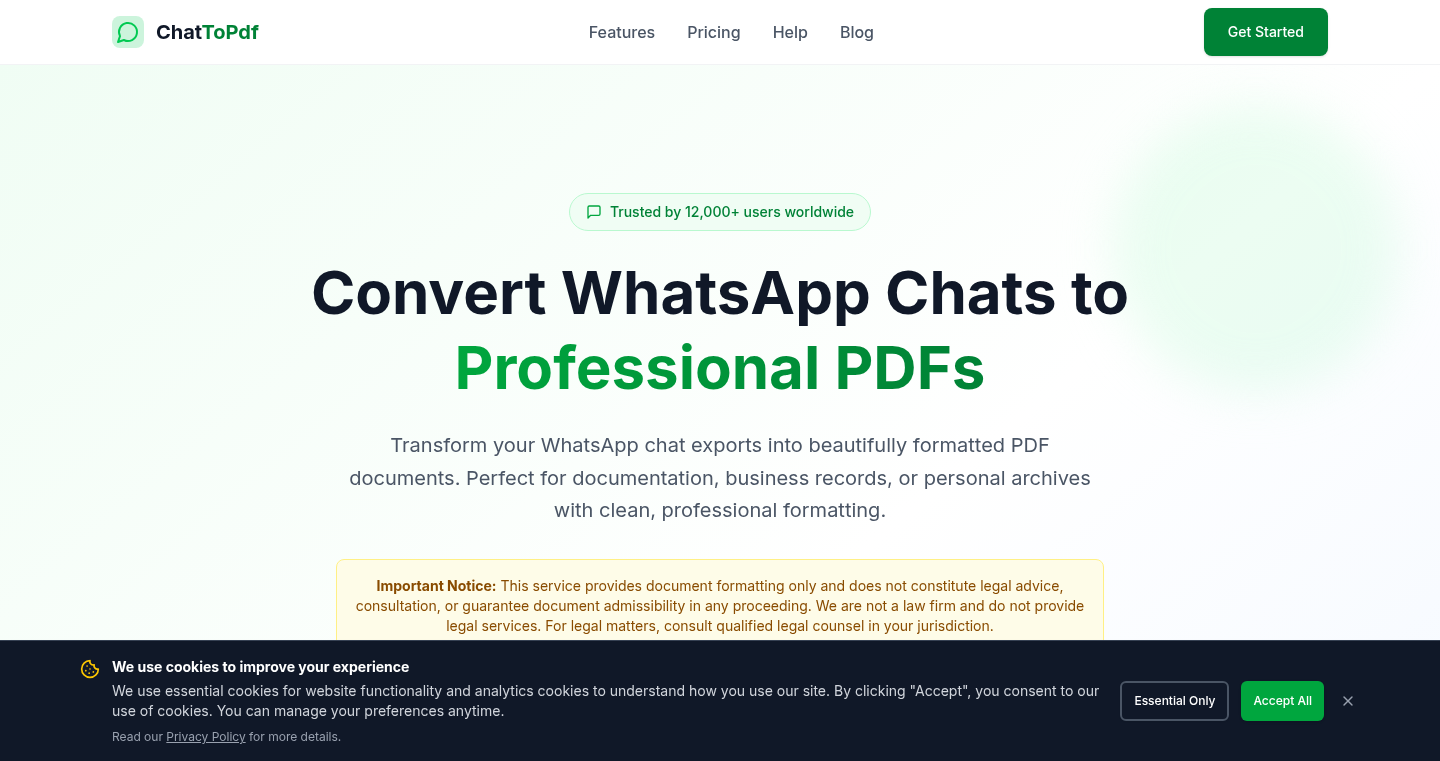 WhatsAppチャットPDF変換ツール